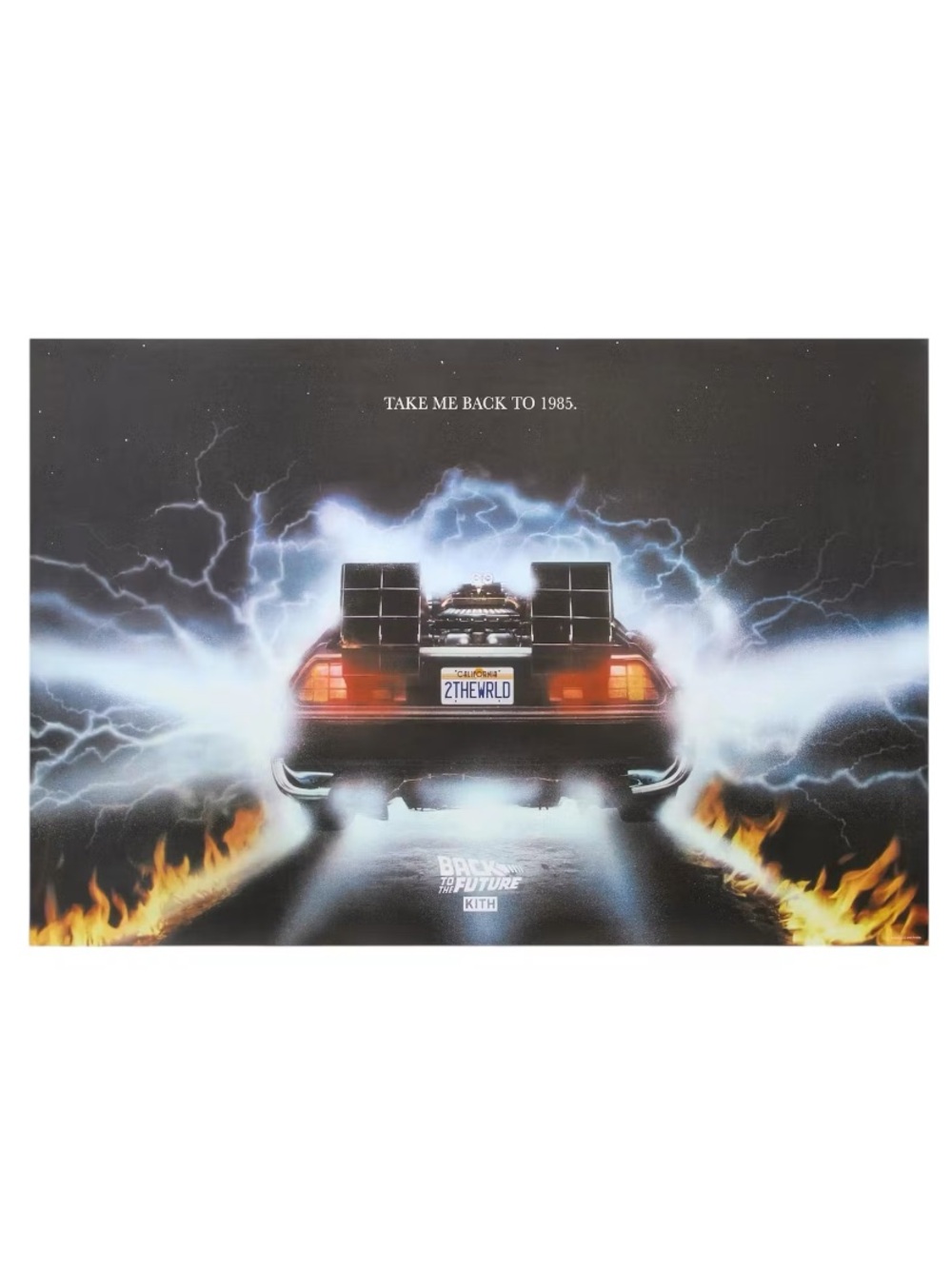 Kith Back to the Future DeLorean Poster - Black, Orange, Blue